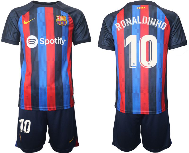 Men 2022-2023 Club Barcelona home blue 10 Soccer Jersey